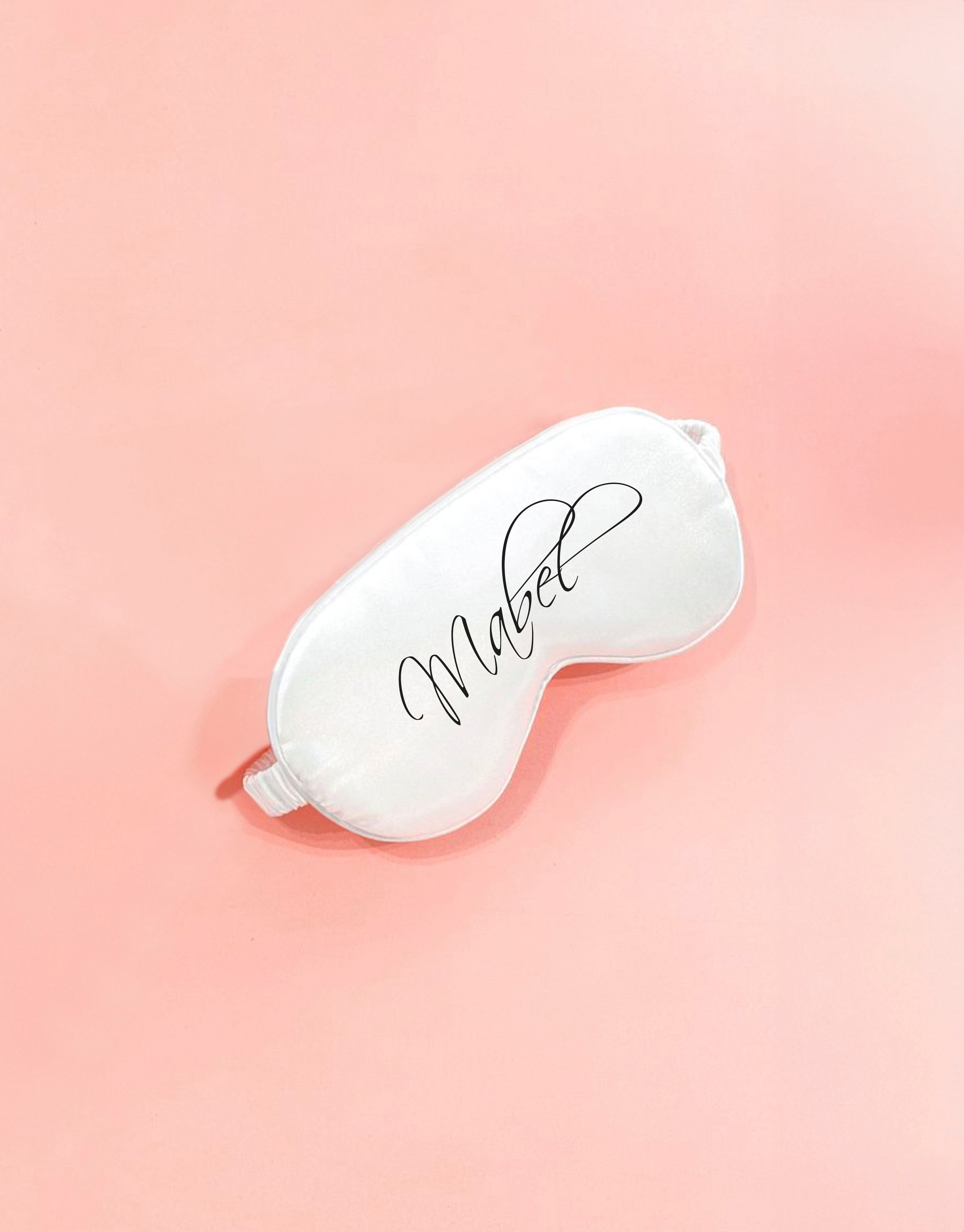 Ultra Soft Satin Sleep Eye Mask - White customised