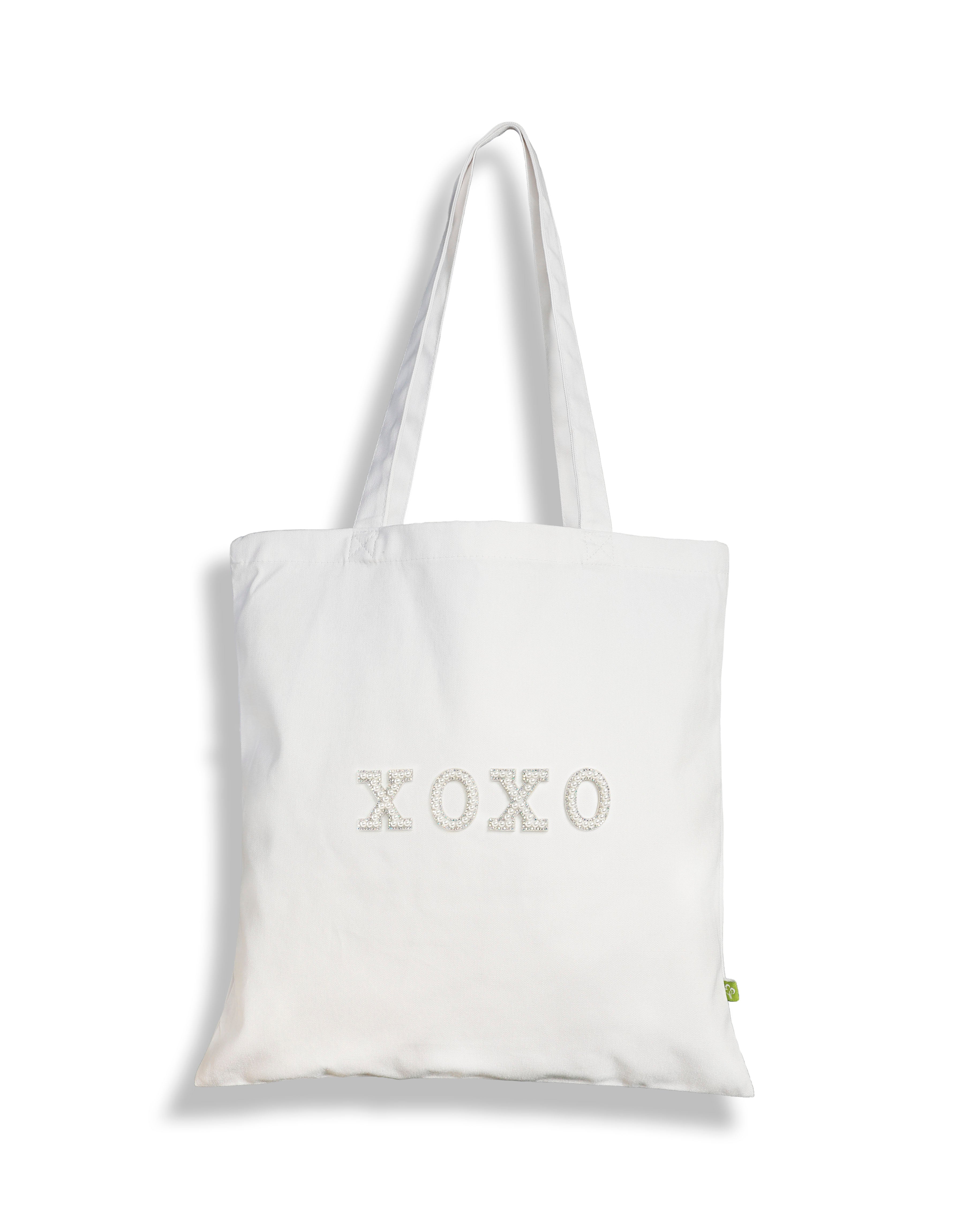 23Dreams XOXO Bridal Pearled Party Tote Bag - Customised with "XOXO" rhinestone and pearls iron-on letters