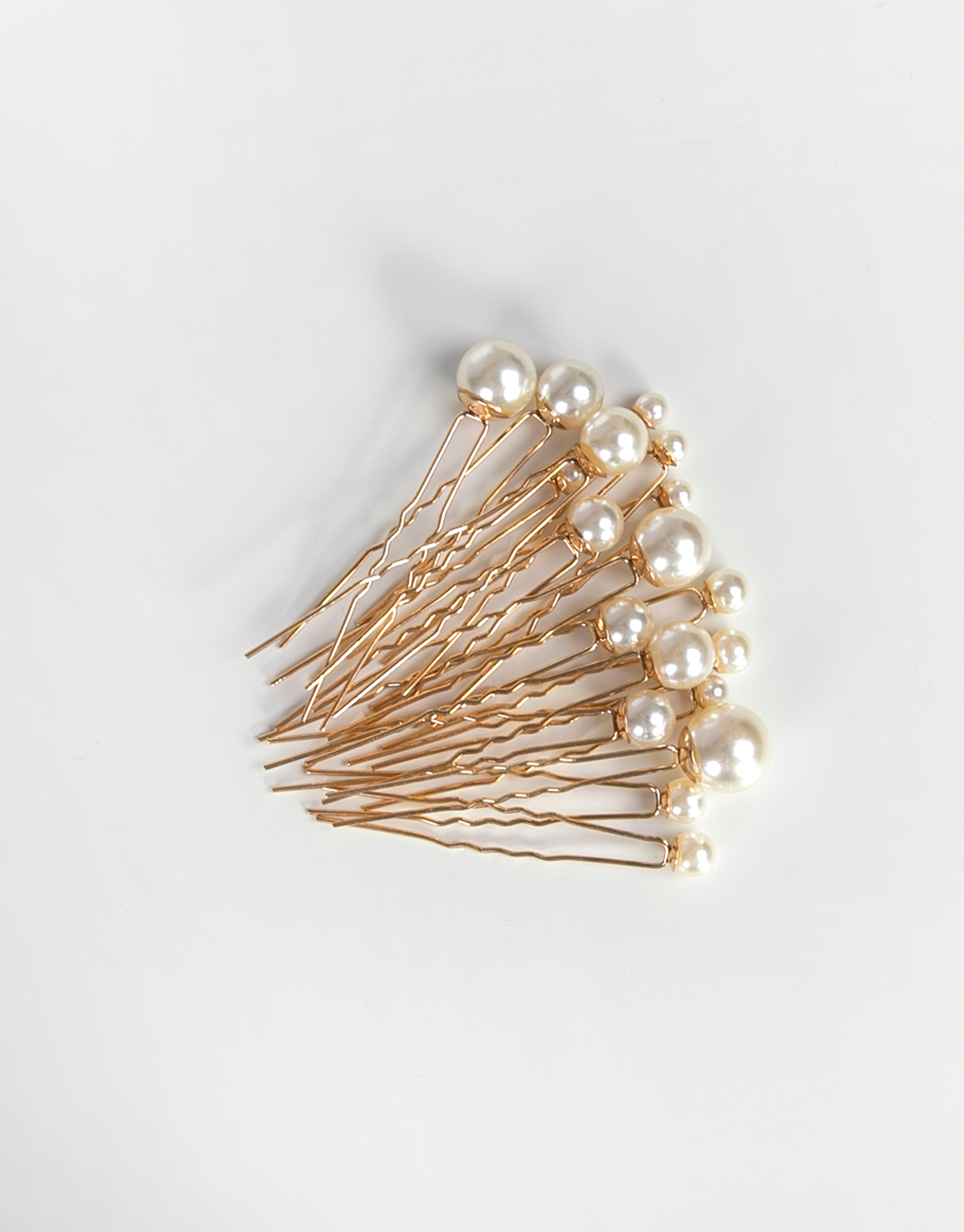 23Dreams Glamour Pearls Hair Pin Set in Gold - 18 Pins