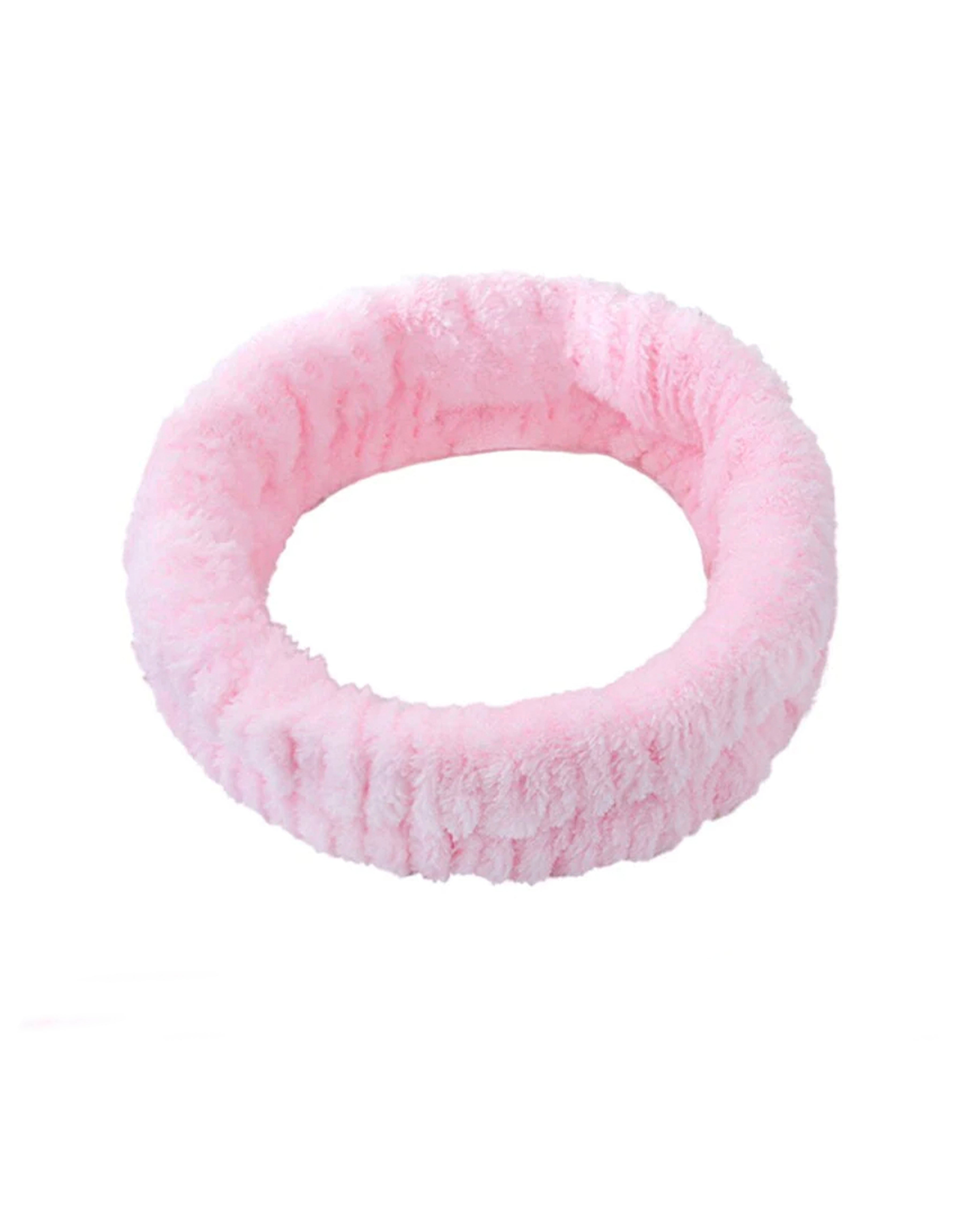Water Absorbent Cosmetic Microfiber Headbands in pink