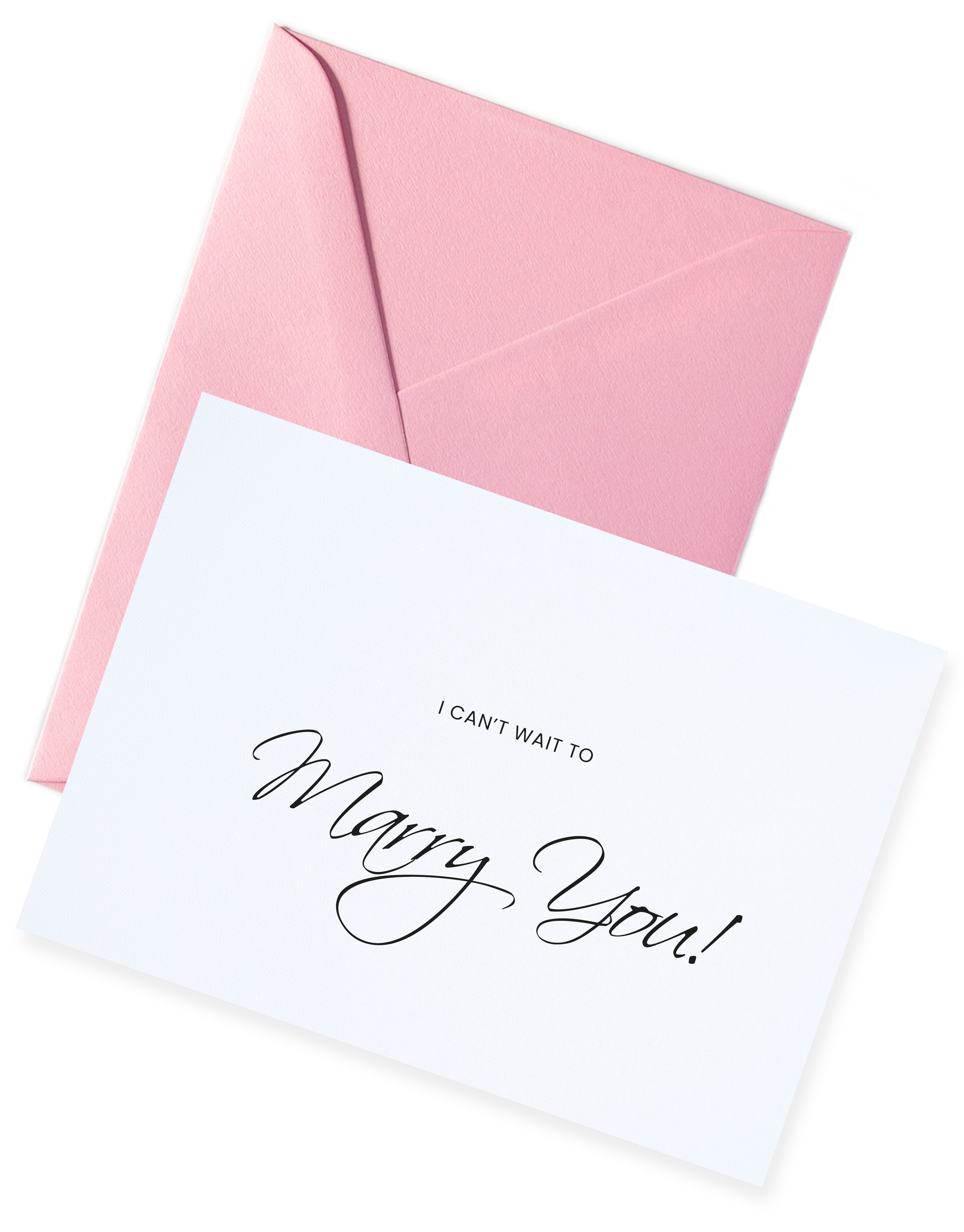 Exciting 'I can't wait to marry you' textured card.