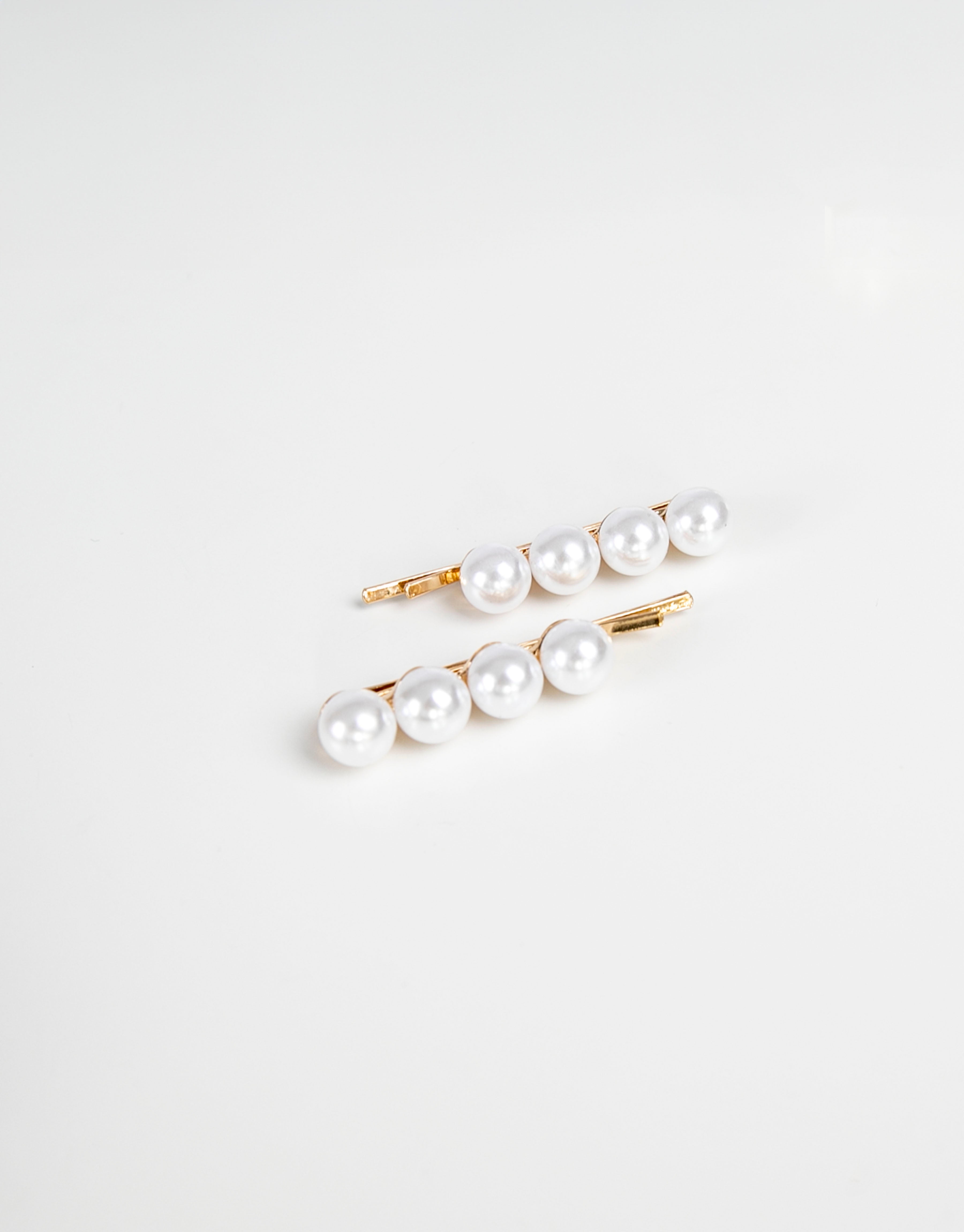 23Dreams White Pearls Gold Hair Pin Set pf 2