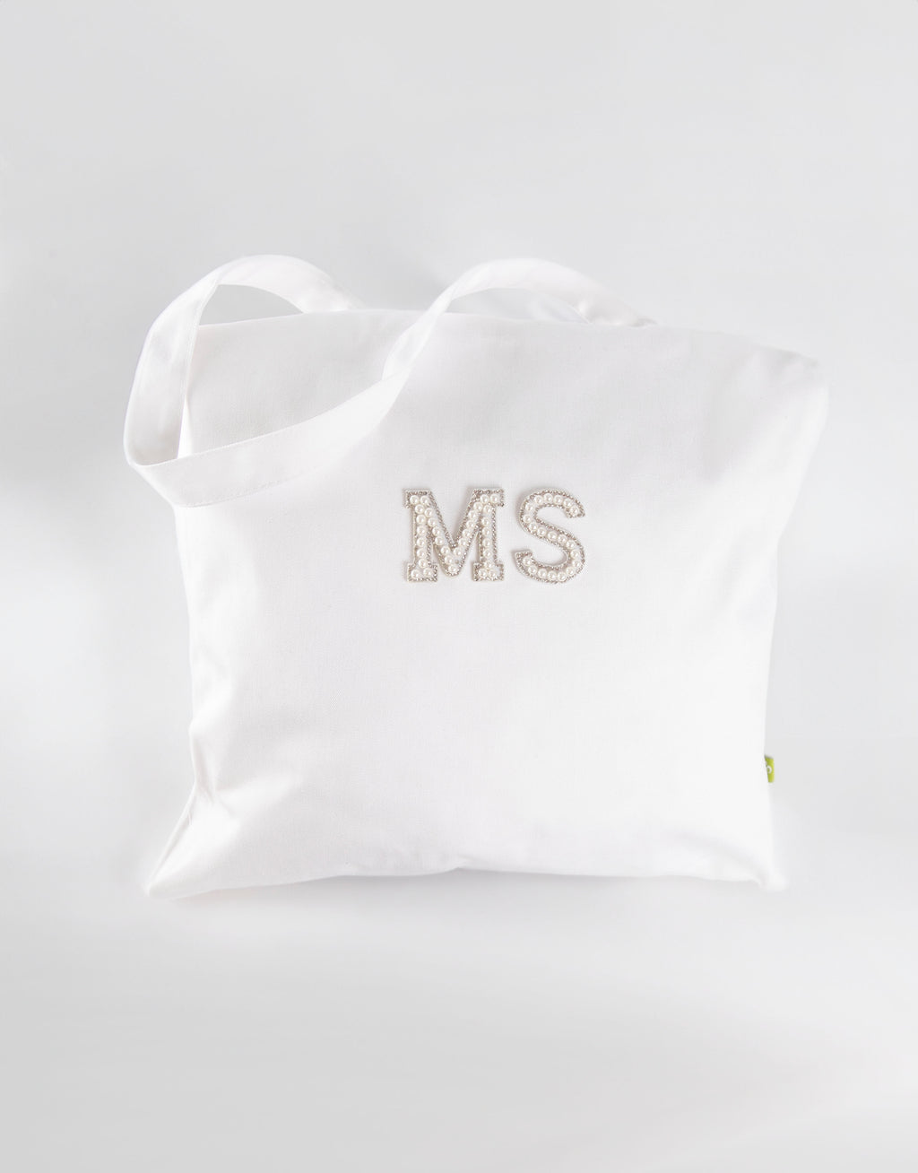 23Dreams MS Bridal Pearled Party Tote Bag - Customised with "MS" rhinestone and pearls iron-on letters