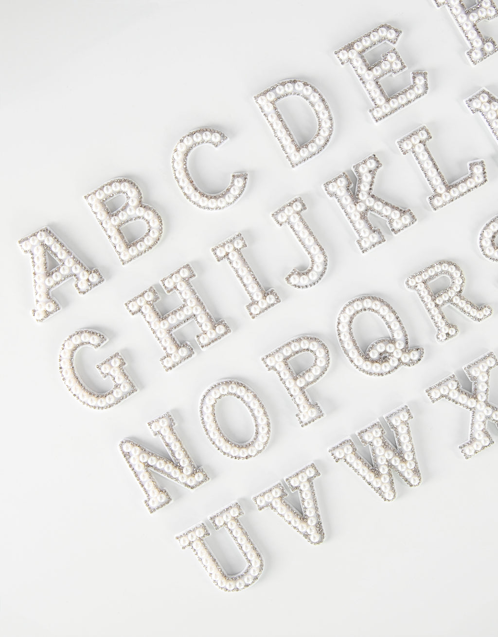 Handmade Pearl & Rhinestone Letters: Letter Patches from A - Z