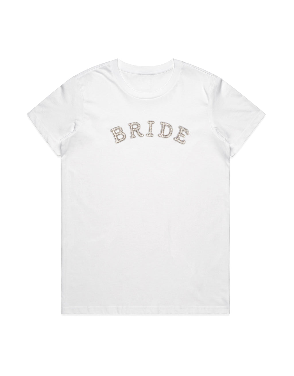 23Dreams White Bridal Pearls Cotton T-Shirt - Perfect Gift for the Bride
