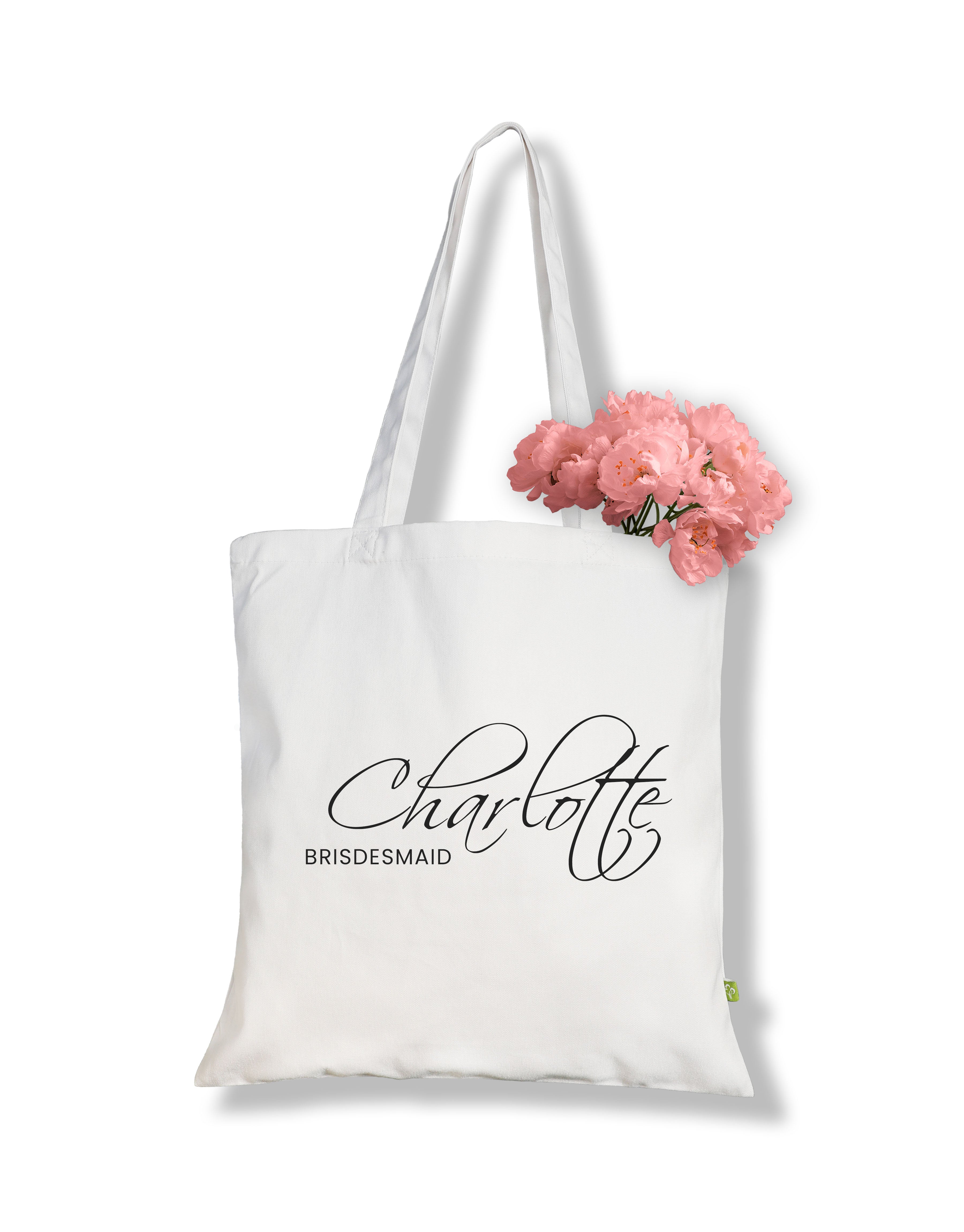 Bridemaid Tote Bag in white personalised