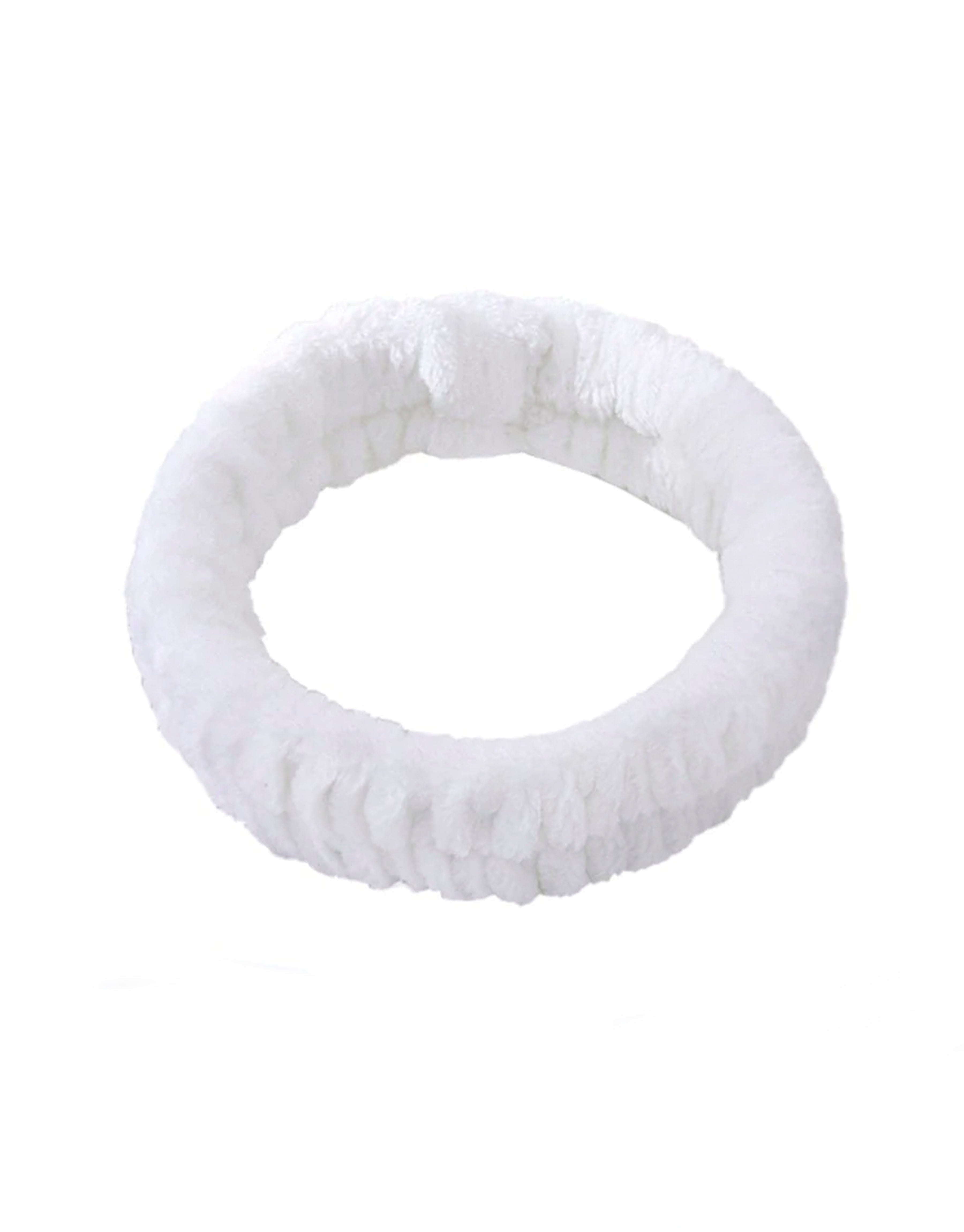 Water Absorbent Cosmetic Microfiber Headbands in white