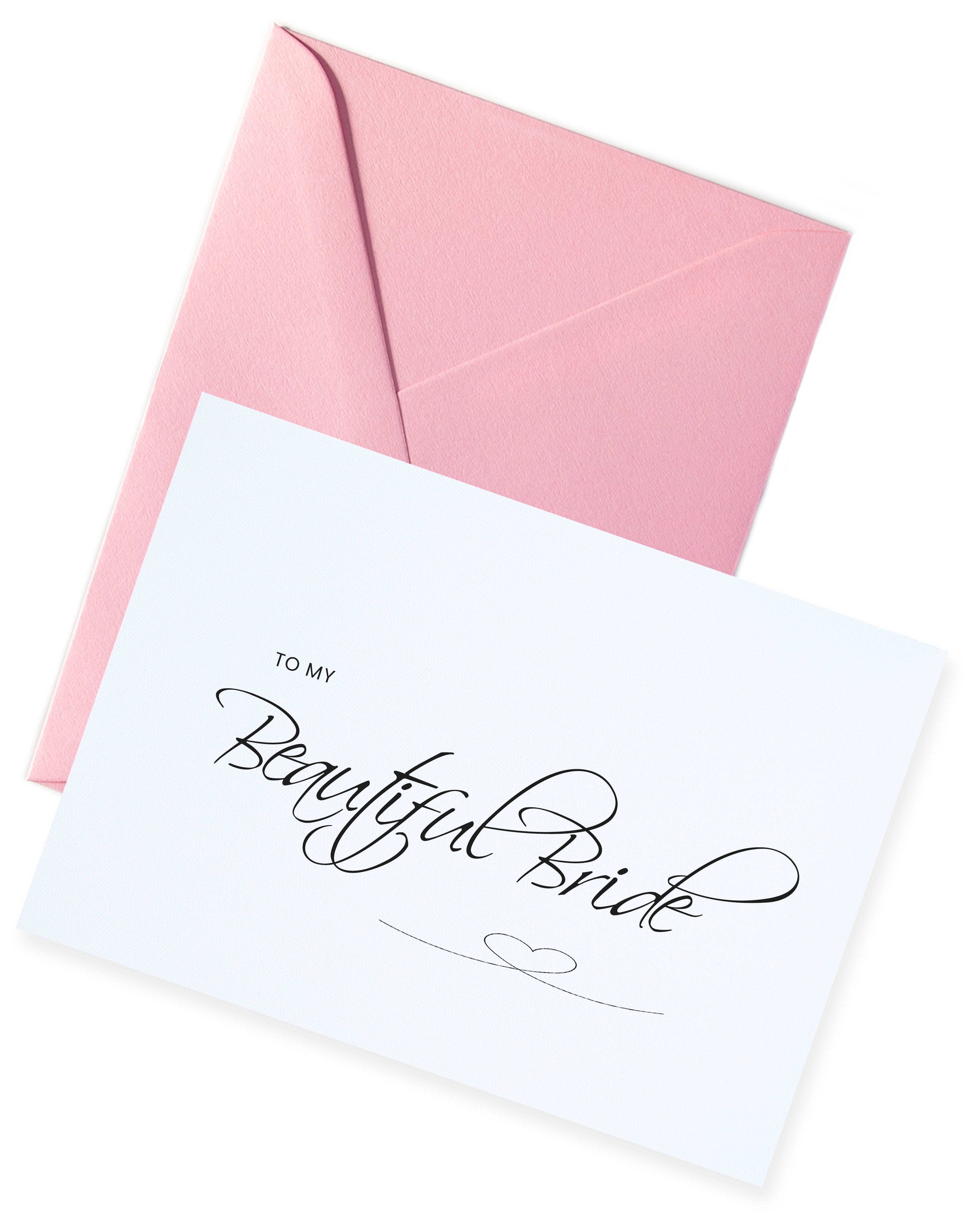 Romantic 'To my Bride' textured card.