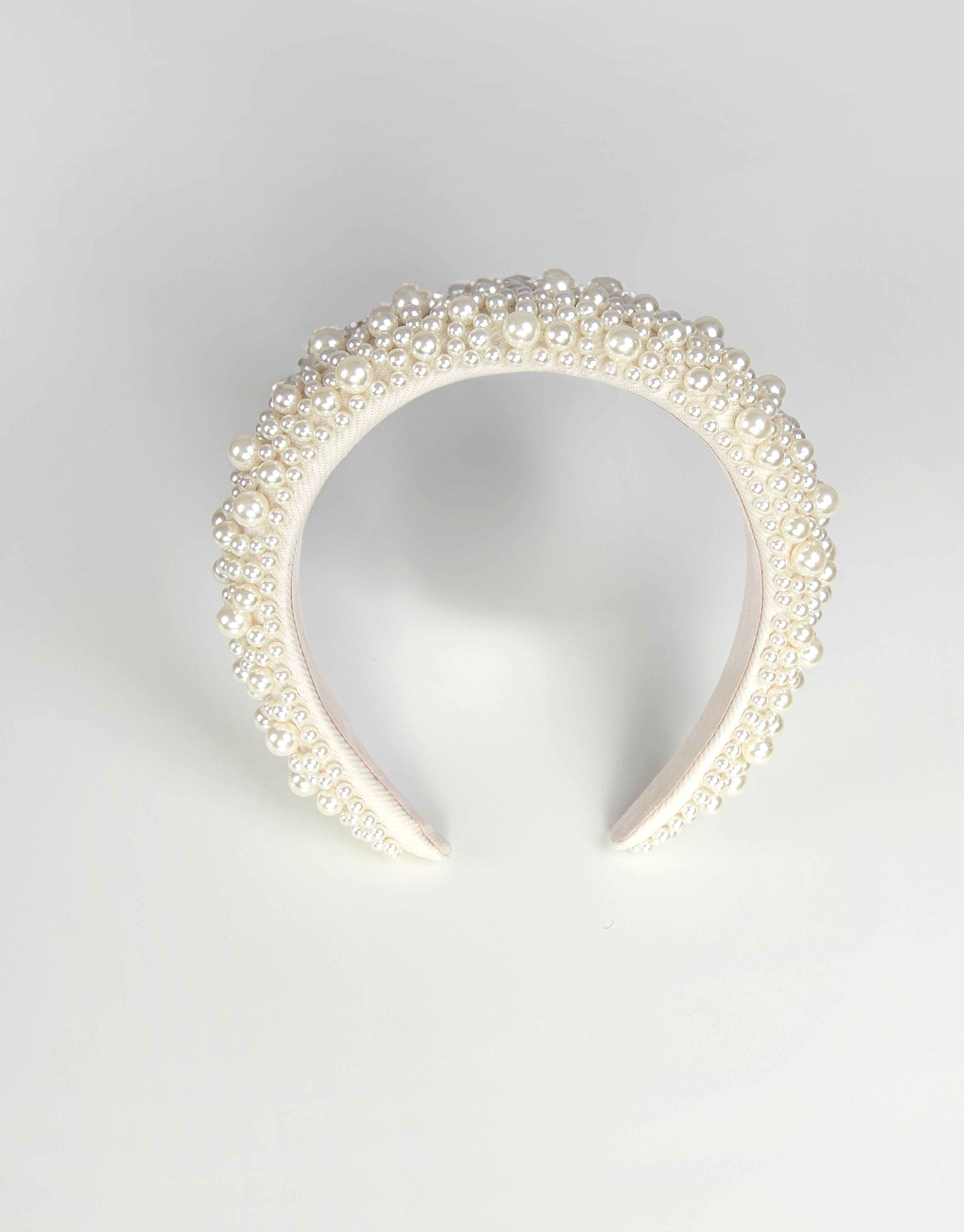 23Dreams White Pearled Headband - front view