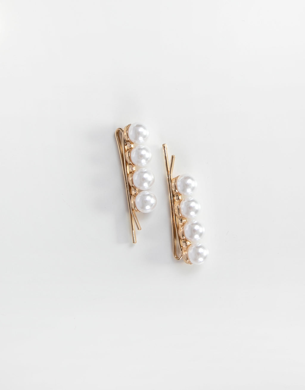 23Dreams White Pearls Gold Hair Pin Set pf 2 - side view