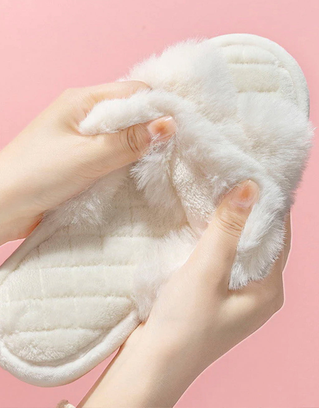 Pamper Yourself with Ivory Fluffy Slides